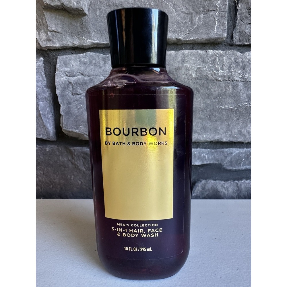 Bath & Body Works Men's BOURBON 3-1 Hair Face Body Wash Gel Shampoo 10oz